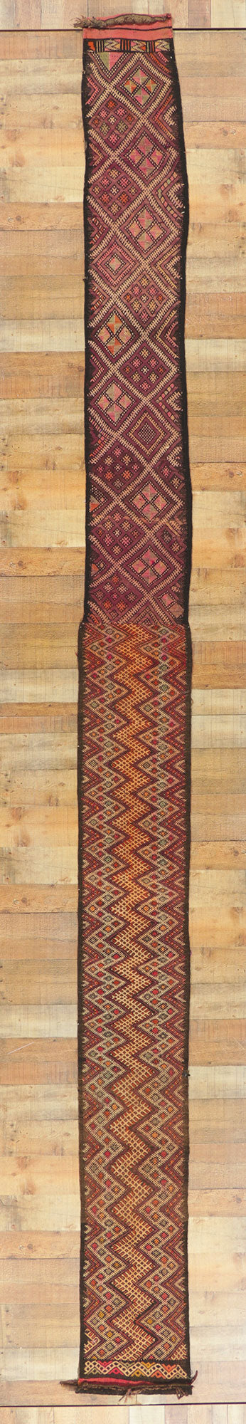 1 x 16 Vintage Zemmour Moroccan Kilim Runner 21714