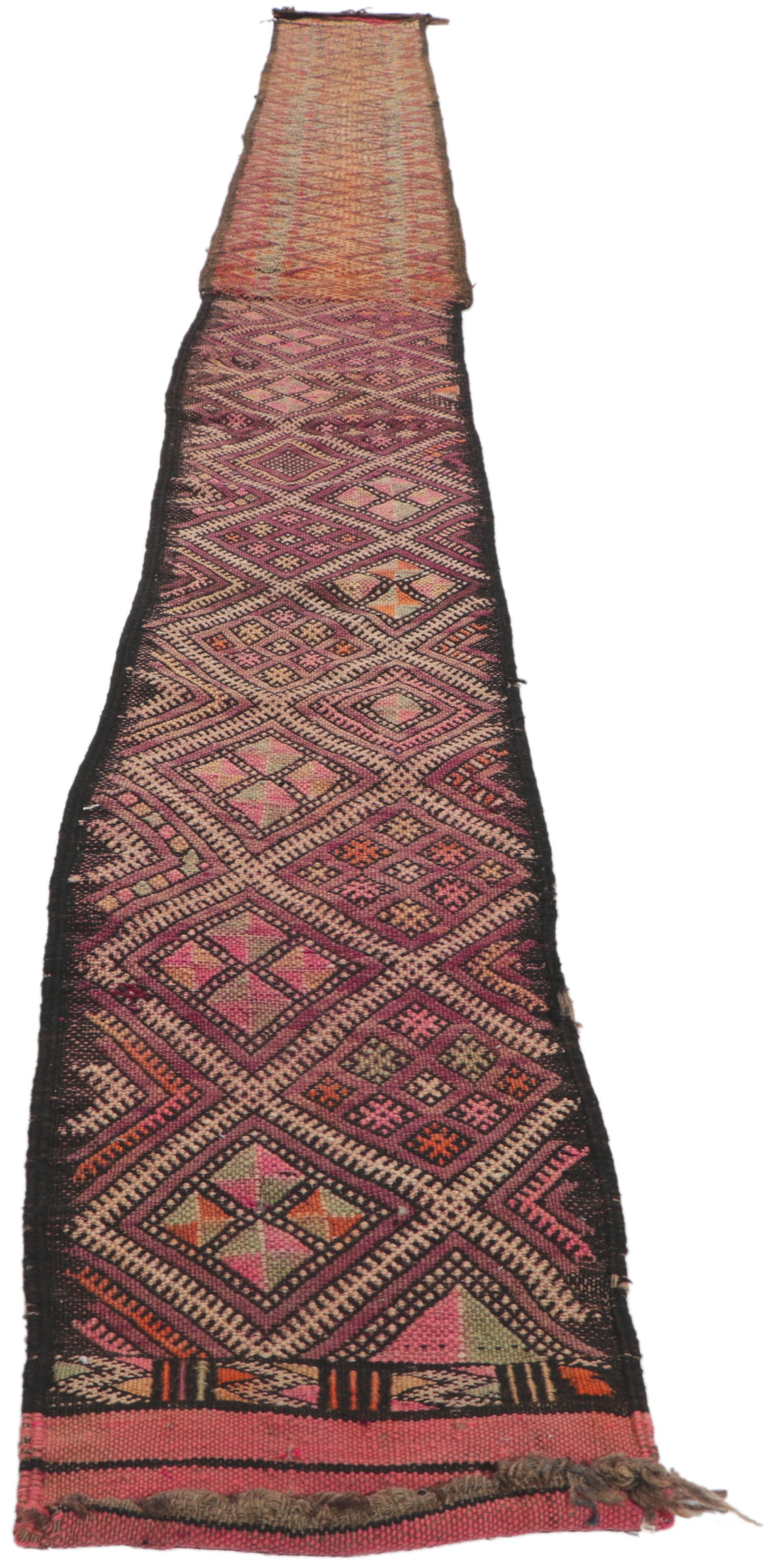 1 x 16 Vintage Zemmour Moroccan Kilim Runner 21714