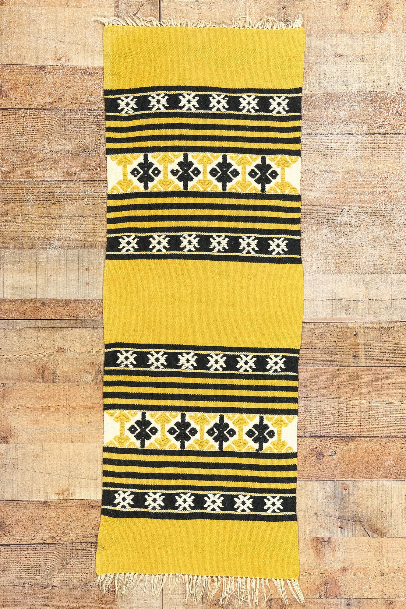 1 x 4 Vintage Yellow Greek Kilim Rug 78796