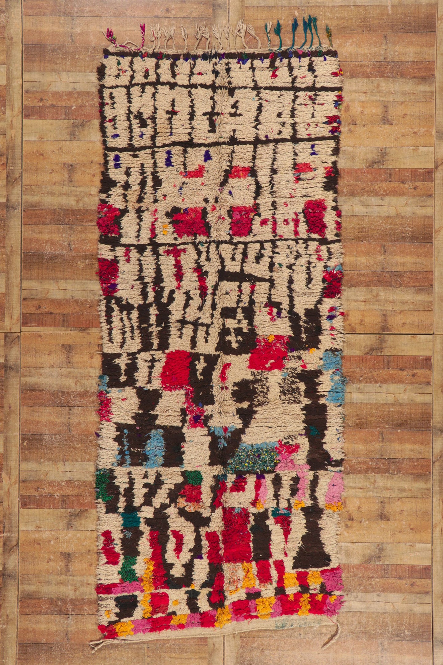 4 x 11 Vintage Talsint Moroccan Rag Rug 20095