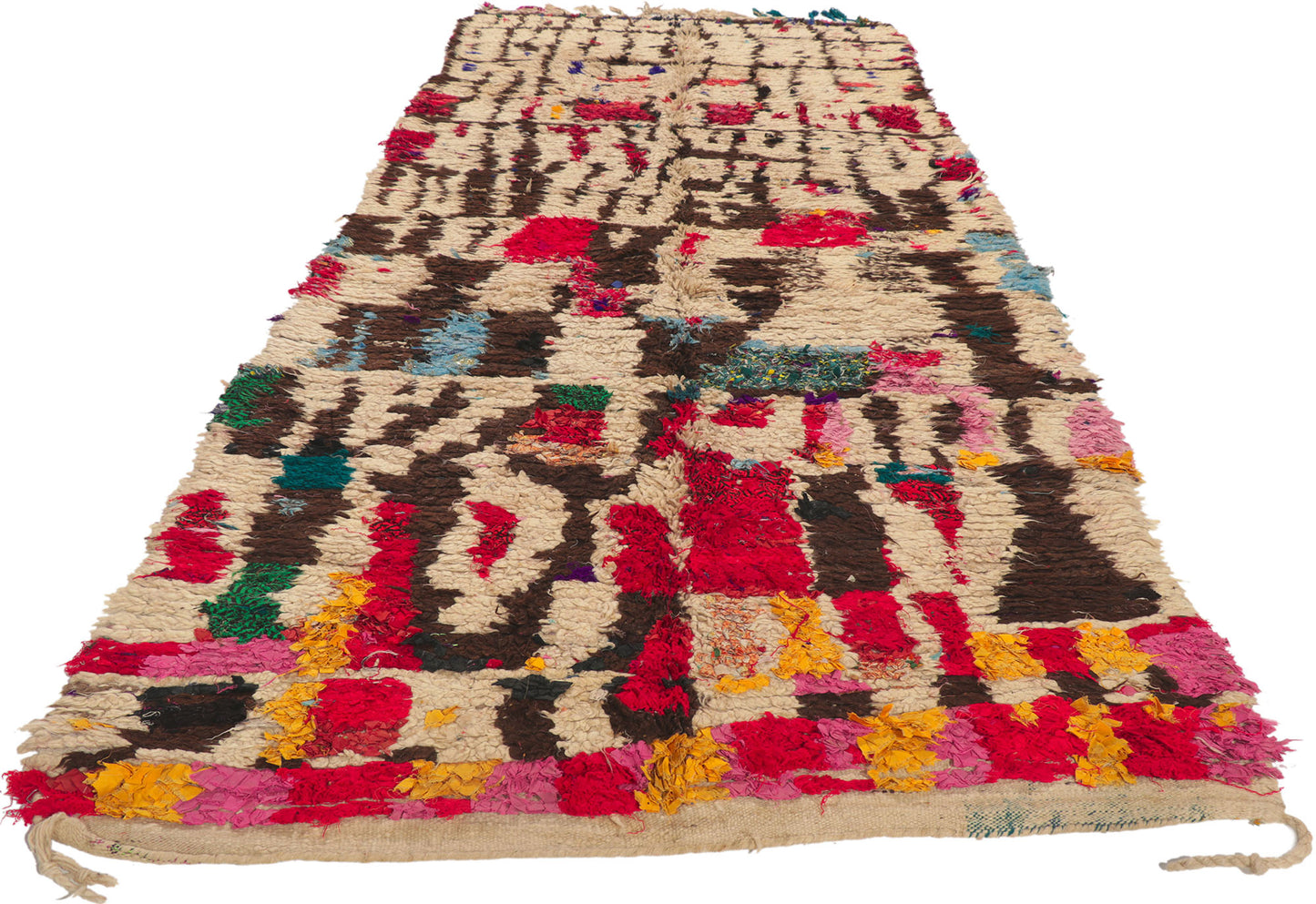 4 x 11 Vintage Talsint Moroccan Rag Rug 20095