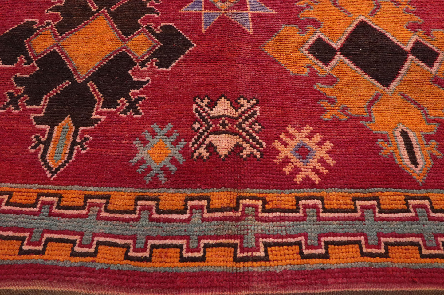 7 x 15 Vintage Red Boujad Moroccan Rug 20190