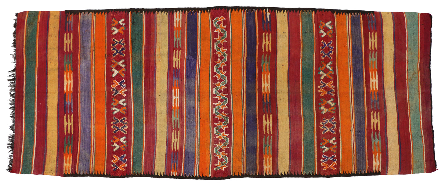 7 x 16 Vintage Moroccan Kilim Rug 20413