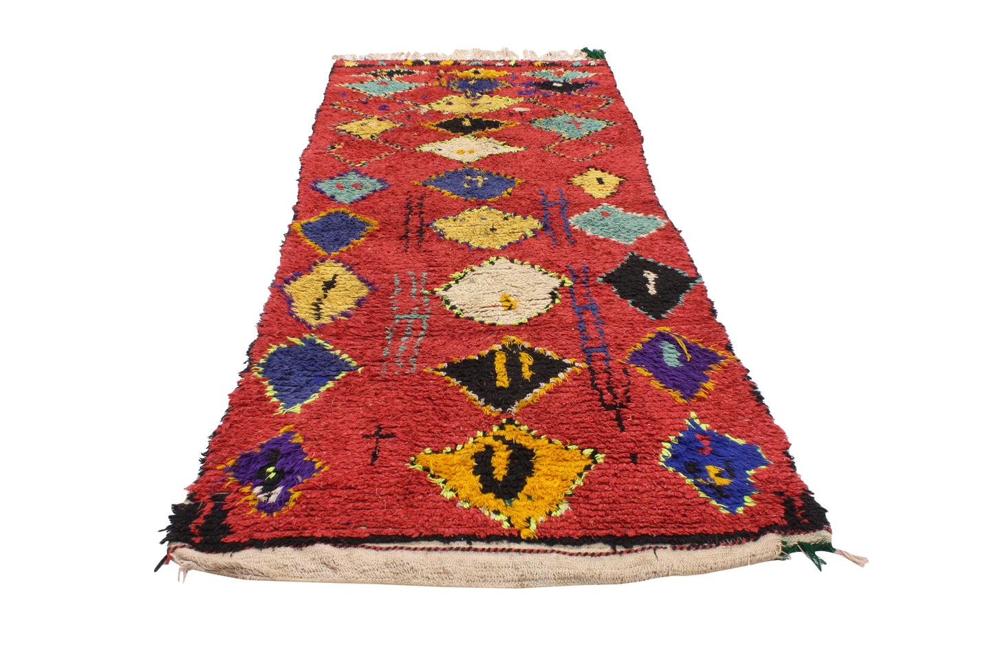 4 x 9 Vintage Red Boujad Moroccan Rug 20470
