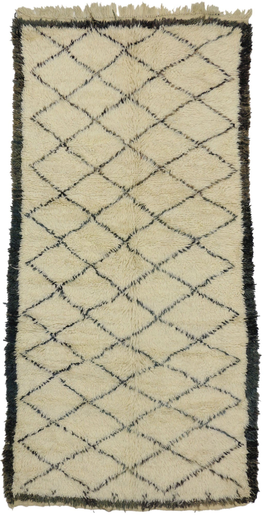 4 x 8 Vintage Moroccan Beni Ourain Rug 20659