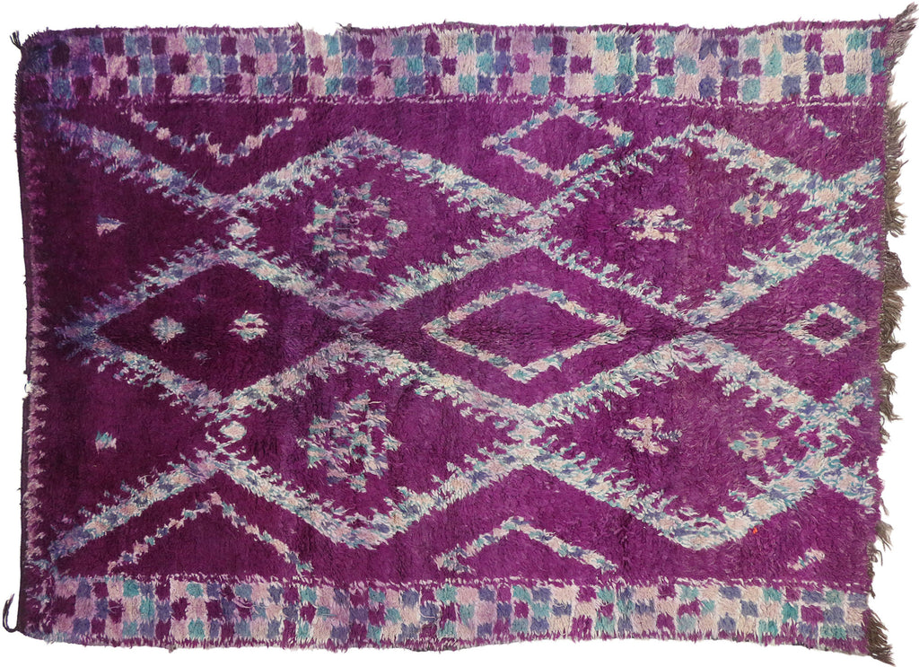 7 x 9 Vintage Beni MGuild Purple Moroccan Rug 20685