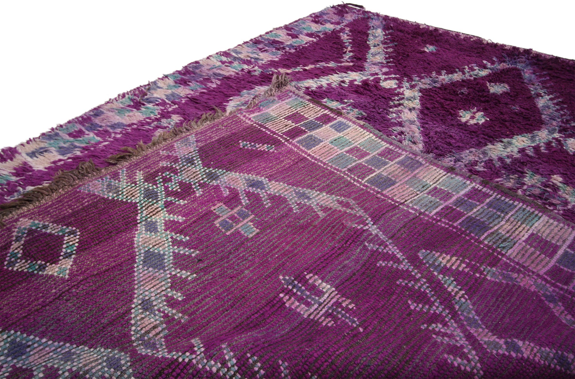 7 x 9 Vintage Beni MGuild Purple Moroccan Rug 20685