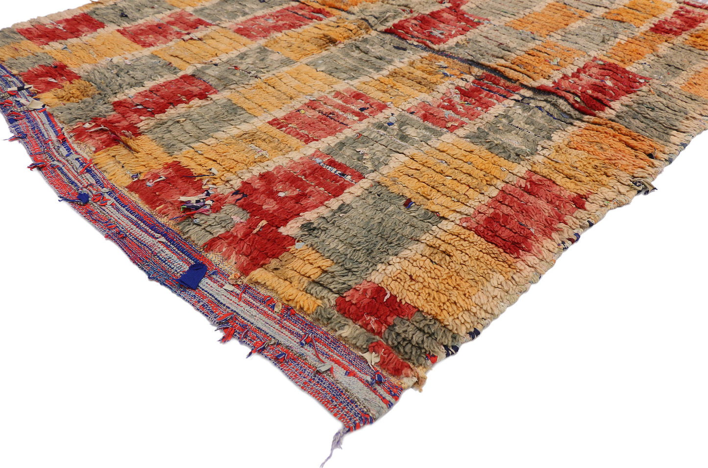 5 x 5 Vintage Checkered Moroccan Rag Rug 20884
