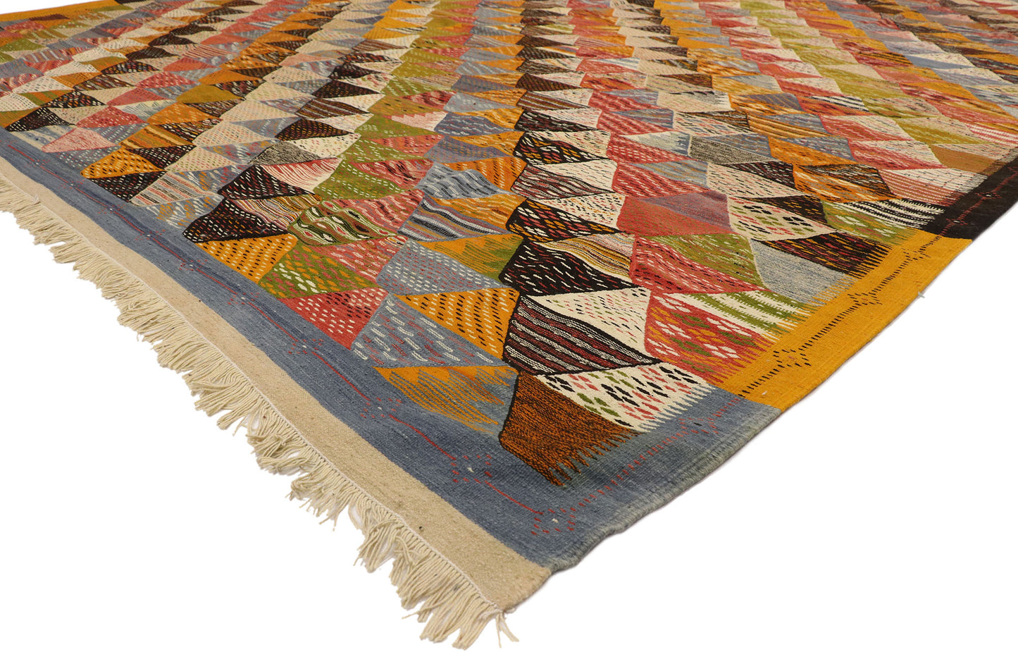 11 x 15 Colorful Taznakht Moroccan Kilim Rug 20912