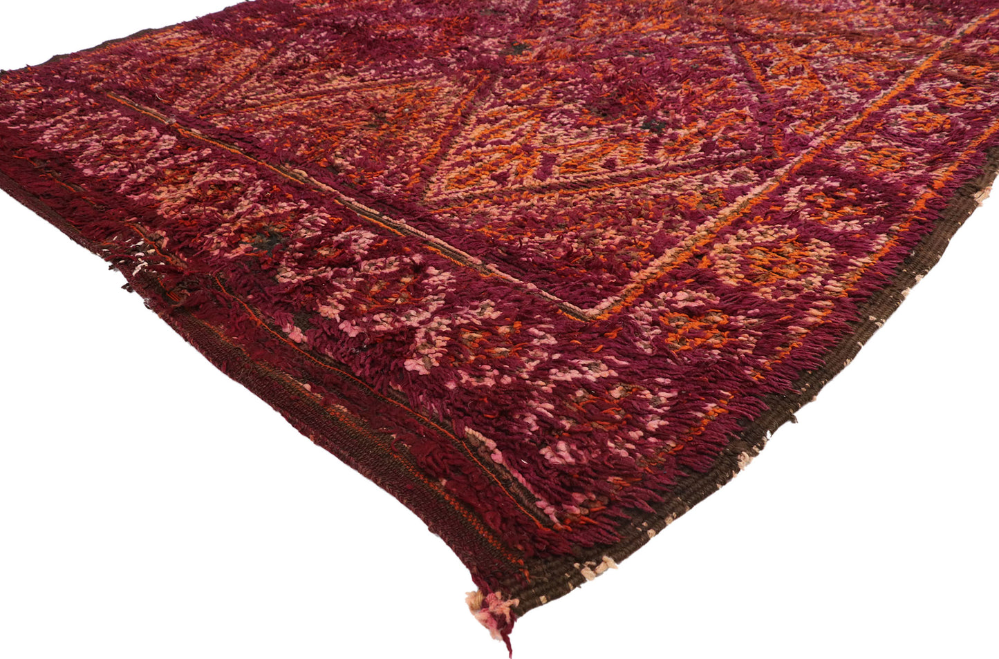 6 x 8 Vintage Burgundy Beni MGuild Moroccan Rug 20966