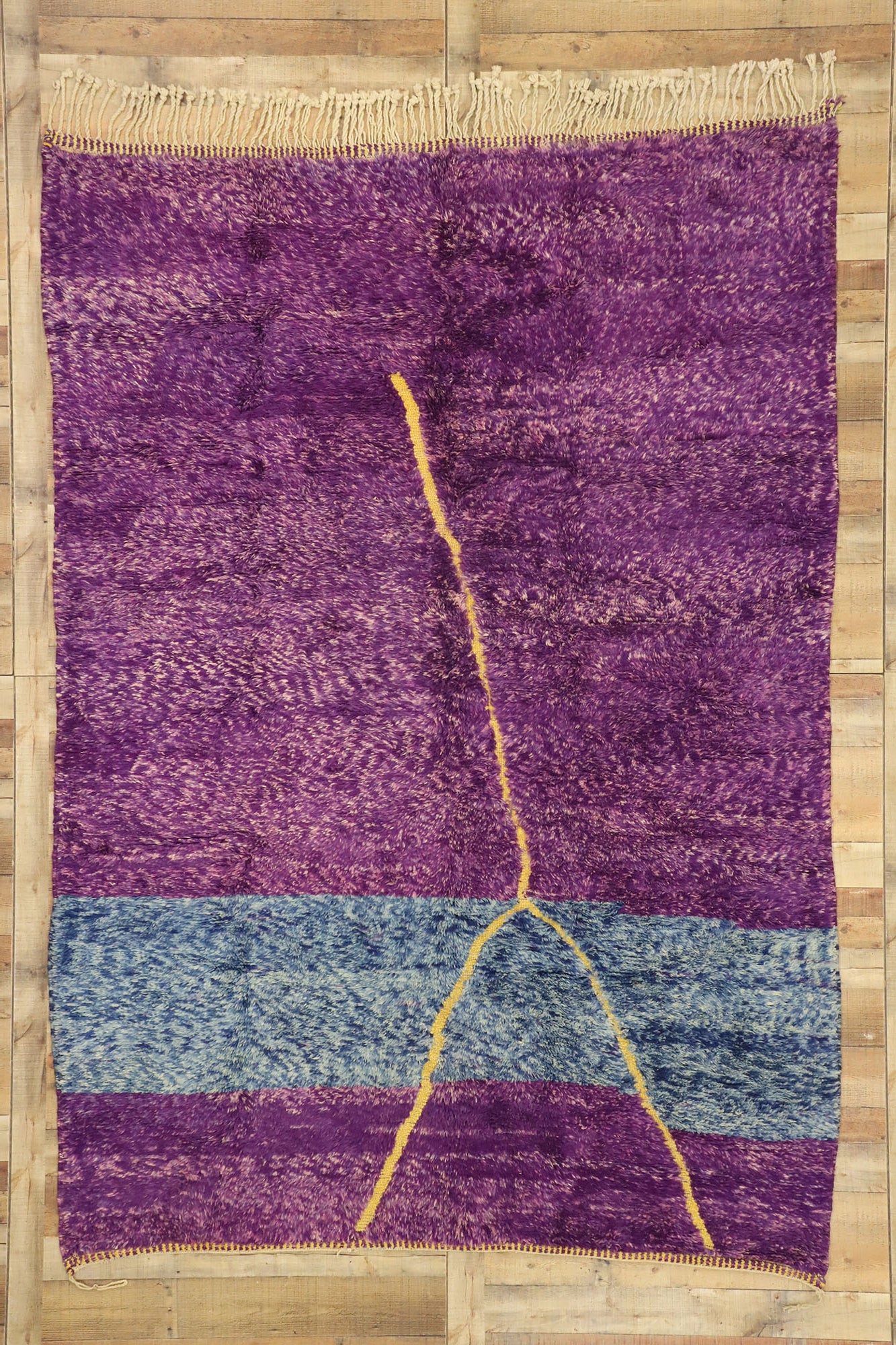 7 x 10 Modern Purple Beni Mrirt Moroccan Rug 20994