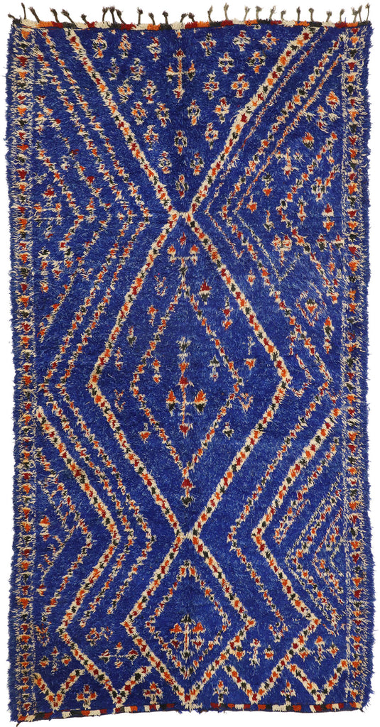 6 x 12 Vintage Beni M'Guild Blue Moroccan Rug 21016
