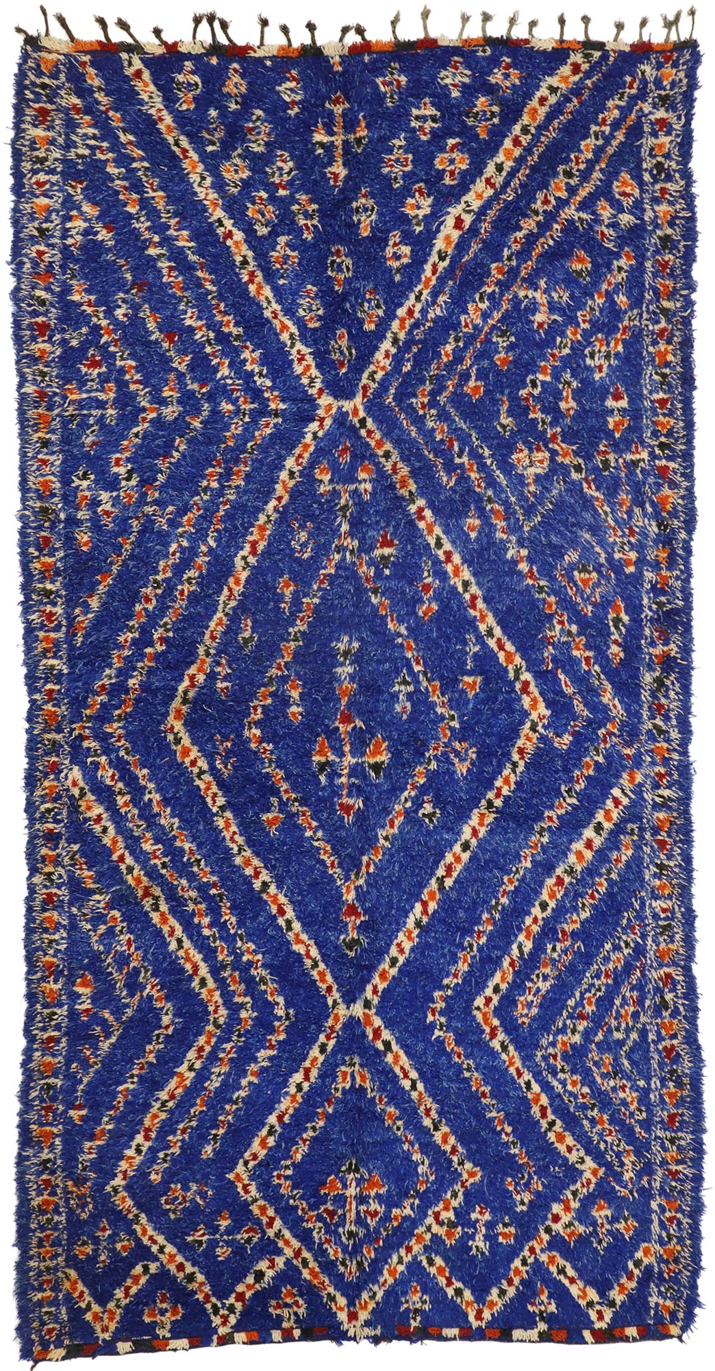 6 x 12 Vintage Beni M'Guild Blue Moroccan Rug 21016