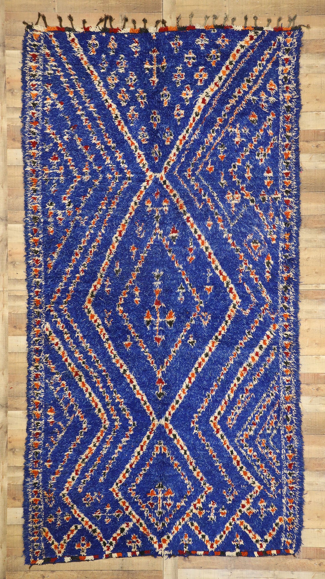 6 x 12 Vintage Beni M'Guild Blue Moroccan Rug 21016