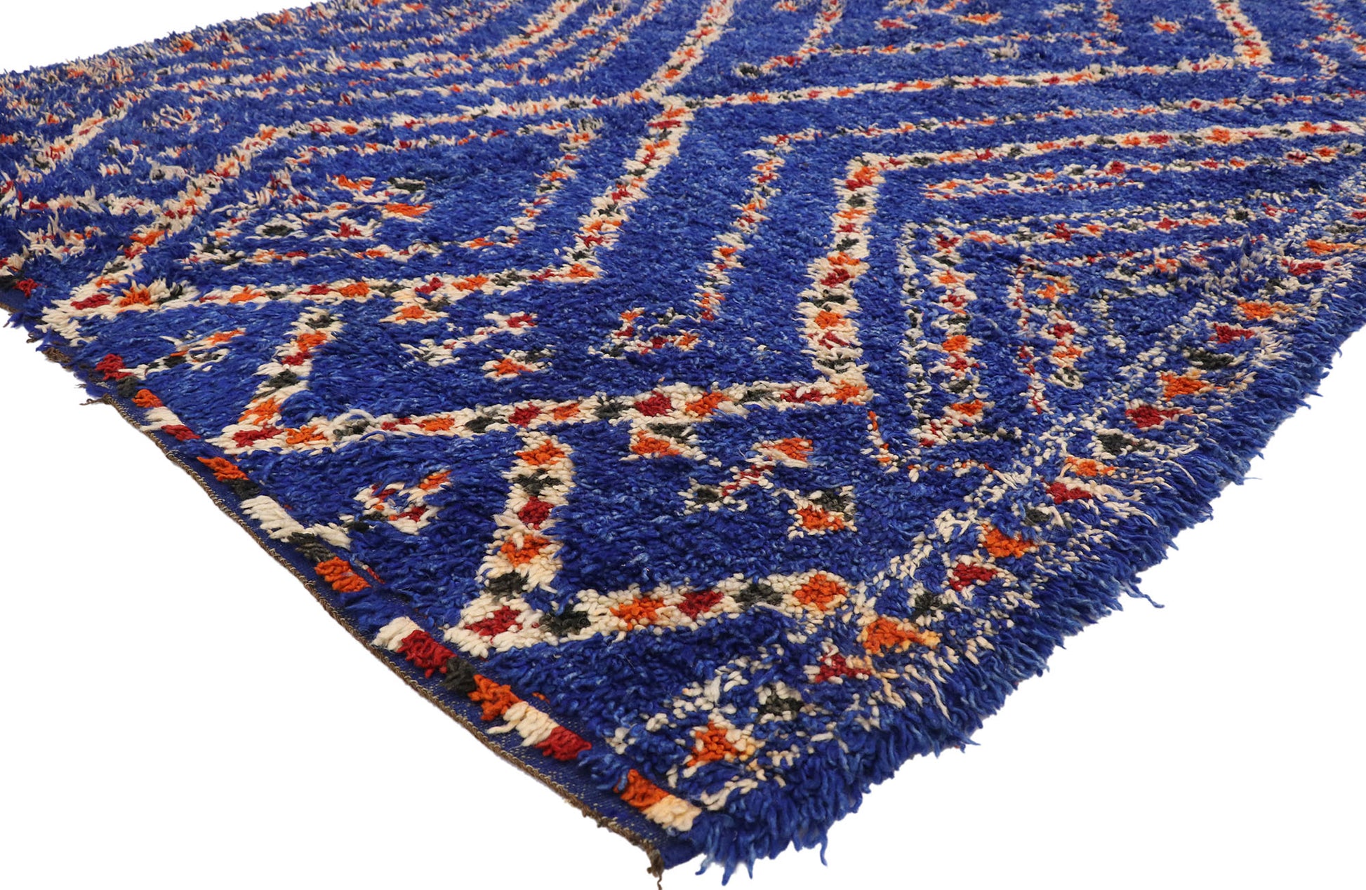 6 x 12 Vintage Beni M'Guild Blue Moroccan Rug 21016