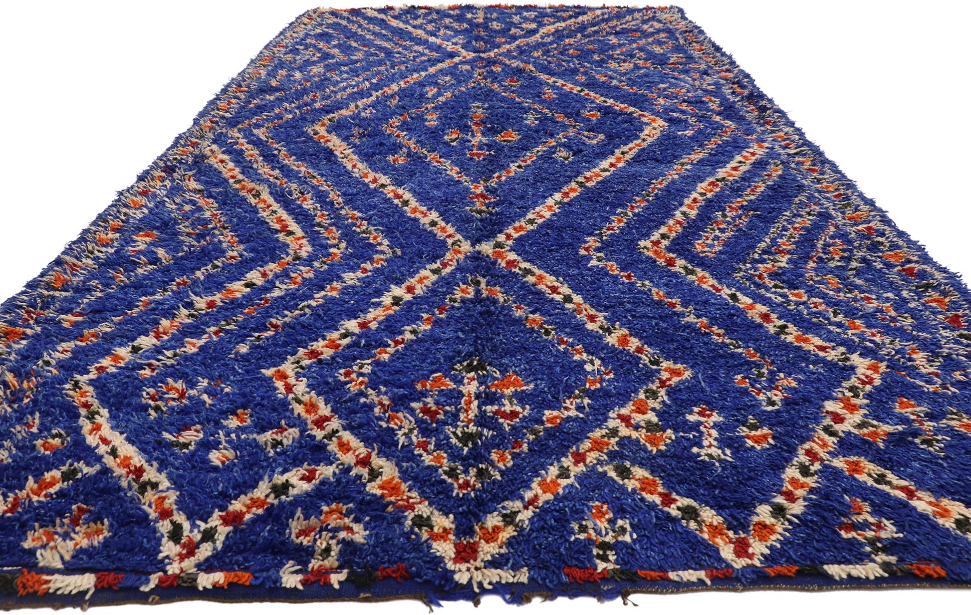 6 x 12 Vintage Beni M'Guild Blue Moroccan Rug 21016