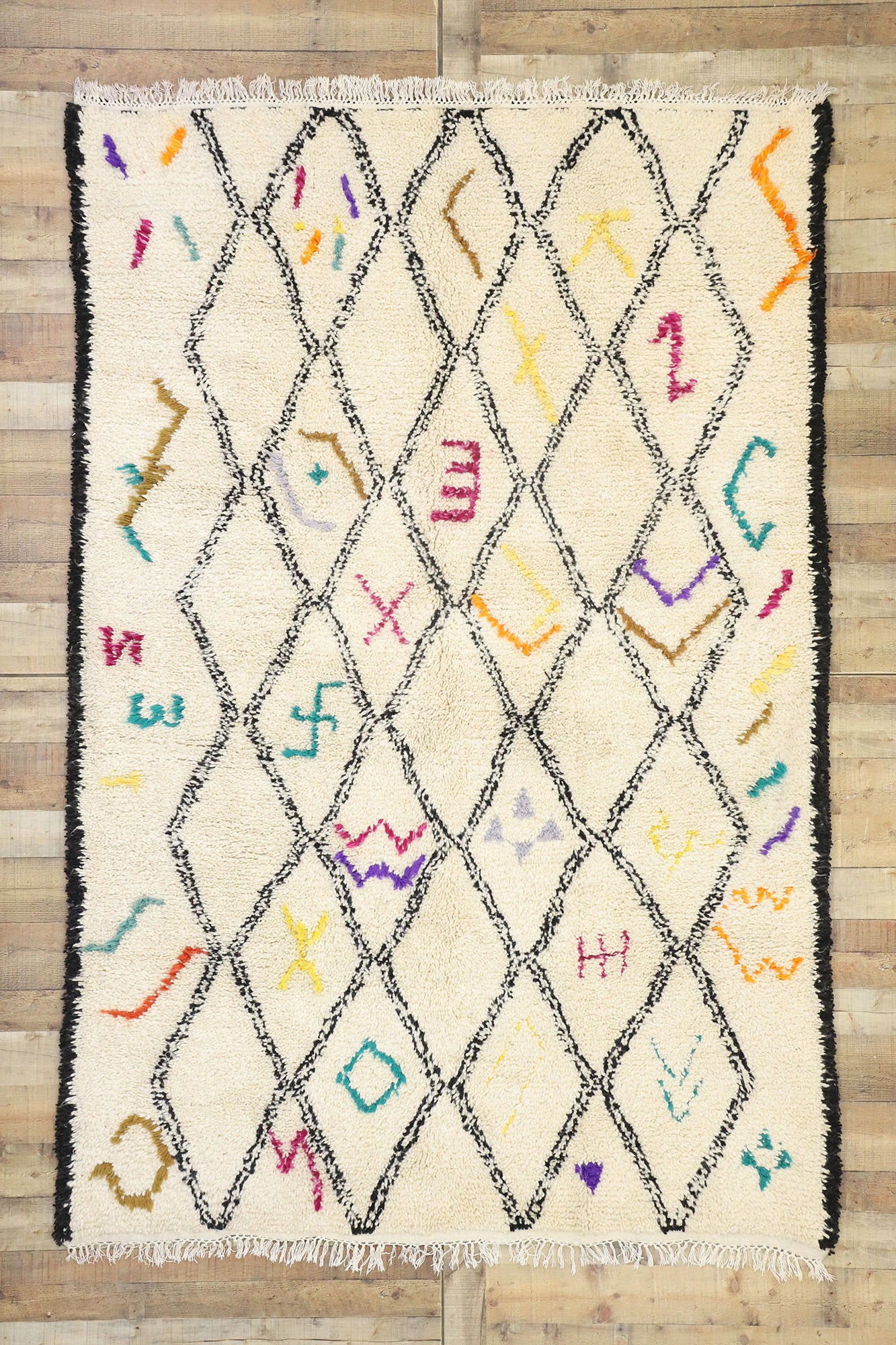 6 x 9 Colorful Moroccan Azilal Rug 21030