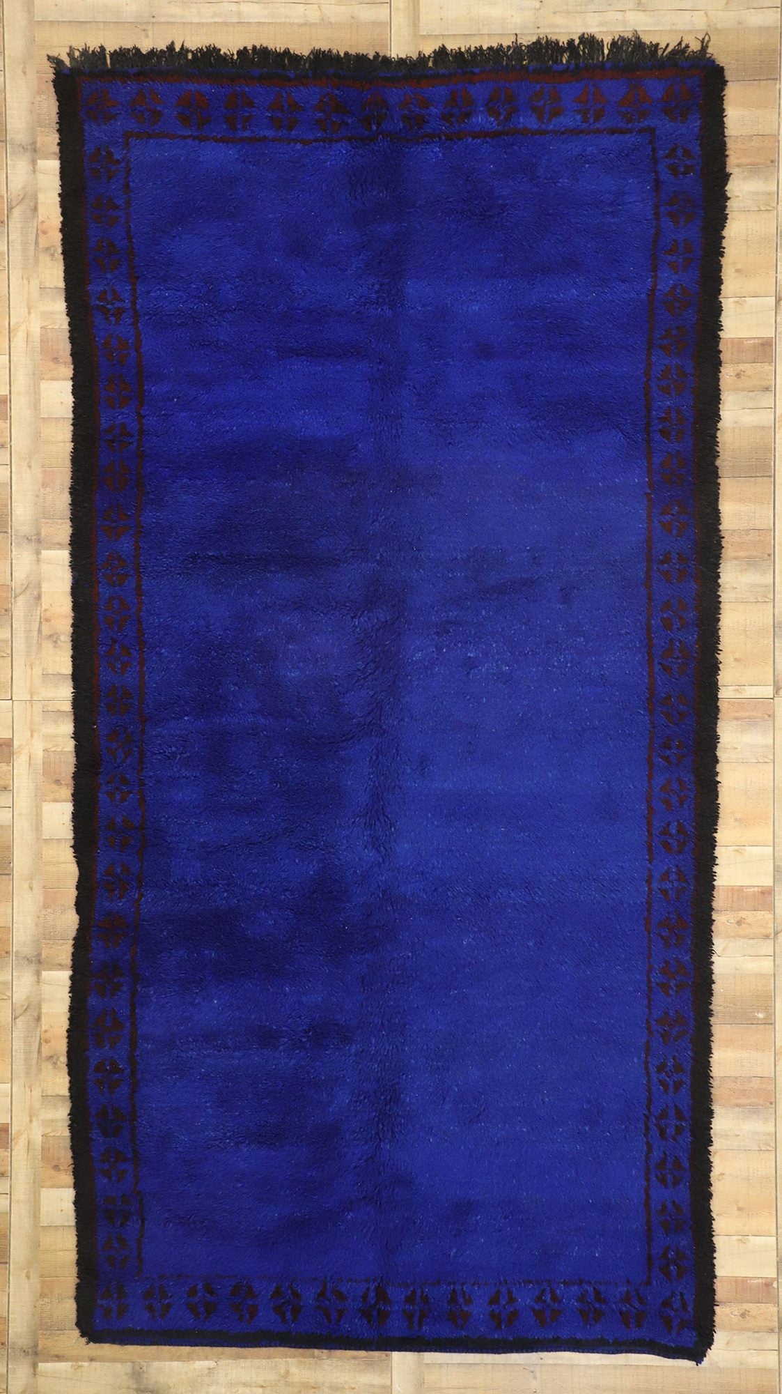 7 x 13 Vintage Beni M'Guild Blue Moroccan Rug 21061