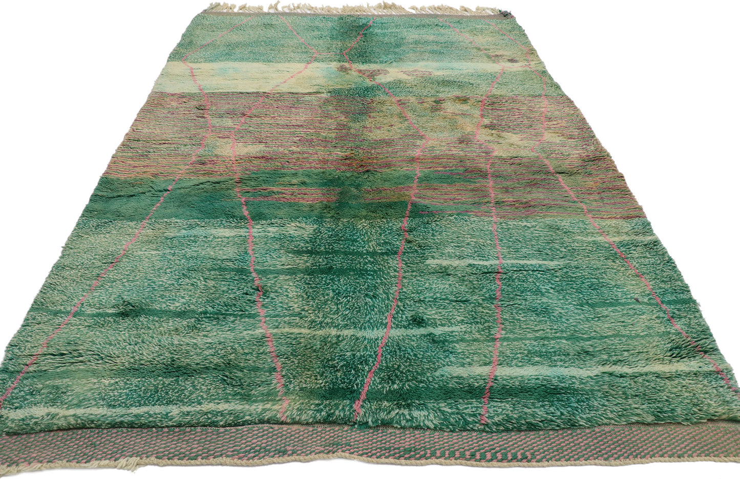 6 x 8 Green Beni Mrirt Moroccan Rug 21095