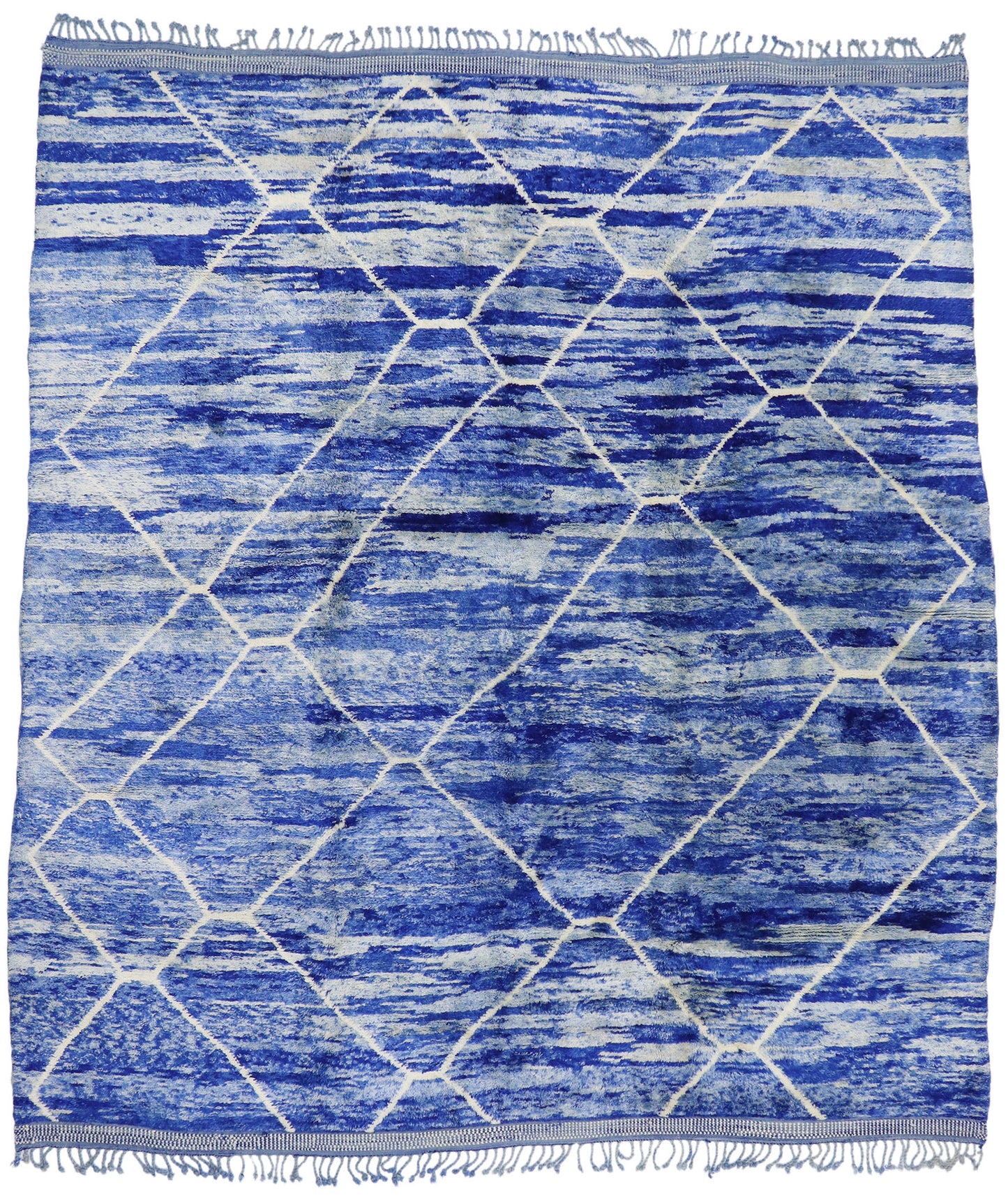 11 x 12 Modern Blue Beni Mrirt Moroccan Rug 21151