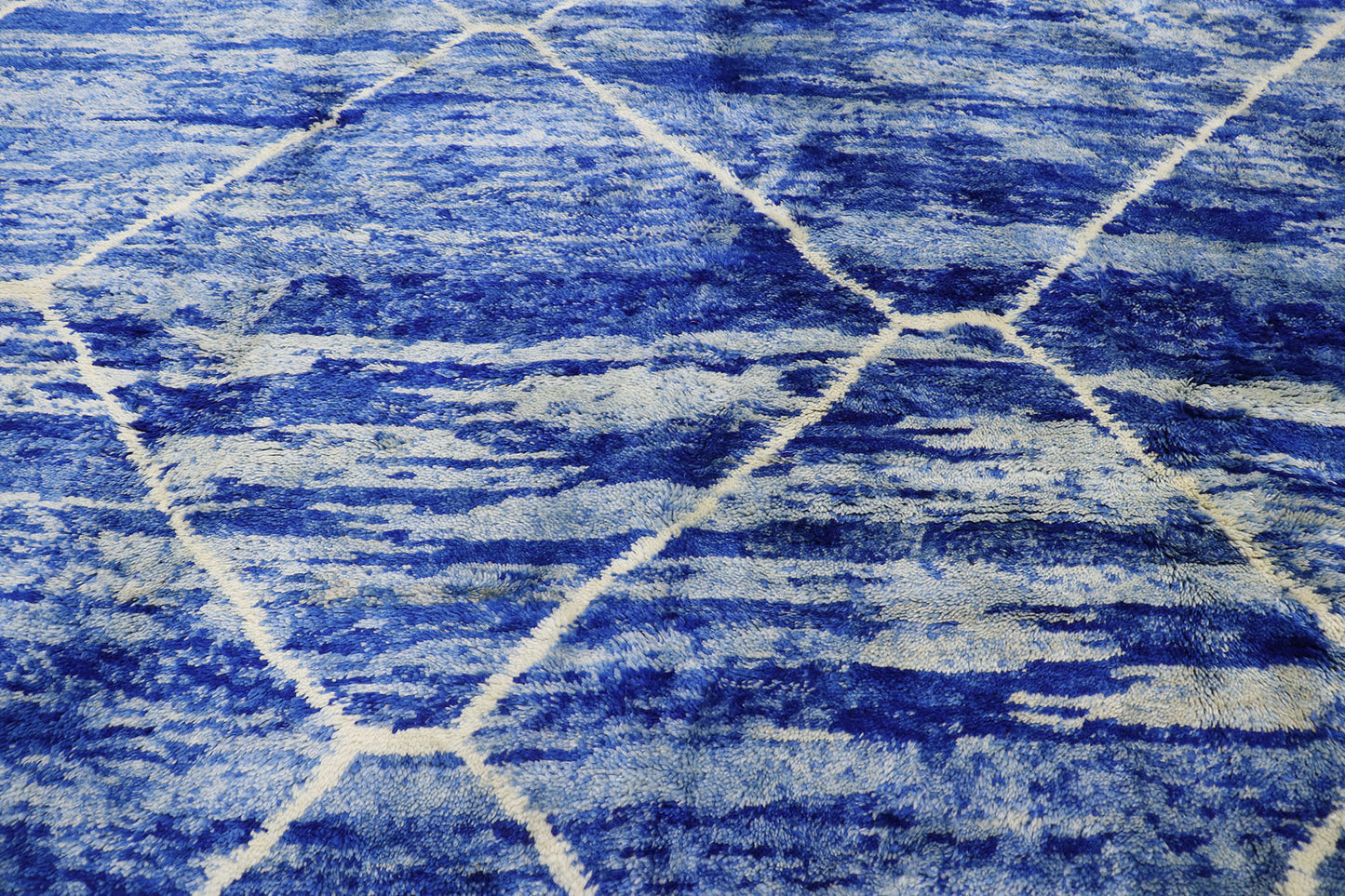 11 x 12 Modern Blue Beni Mrirt Moroccan Rug 21151