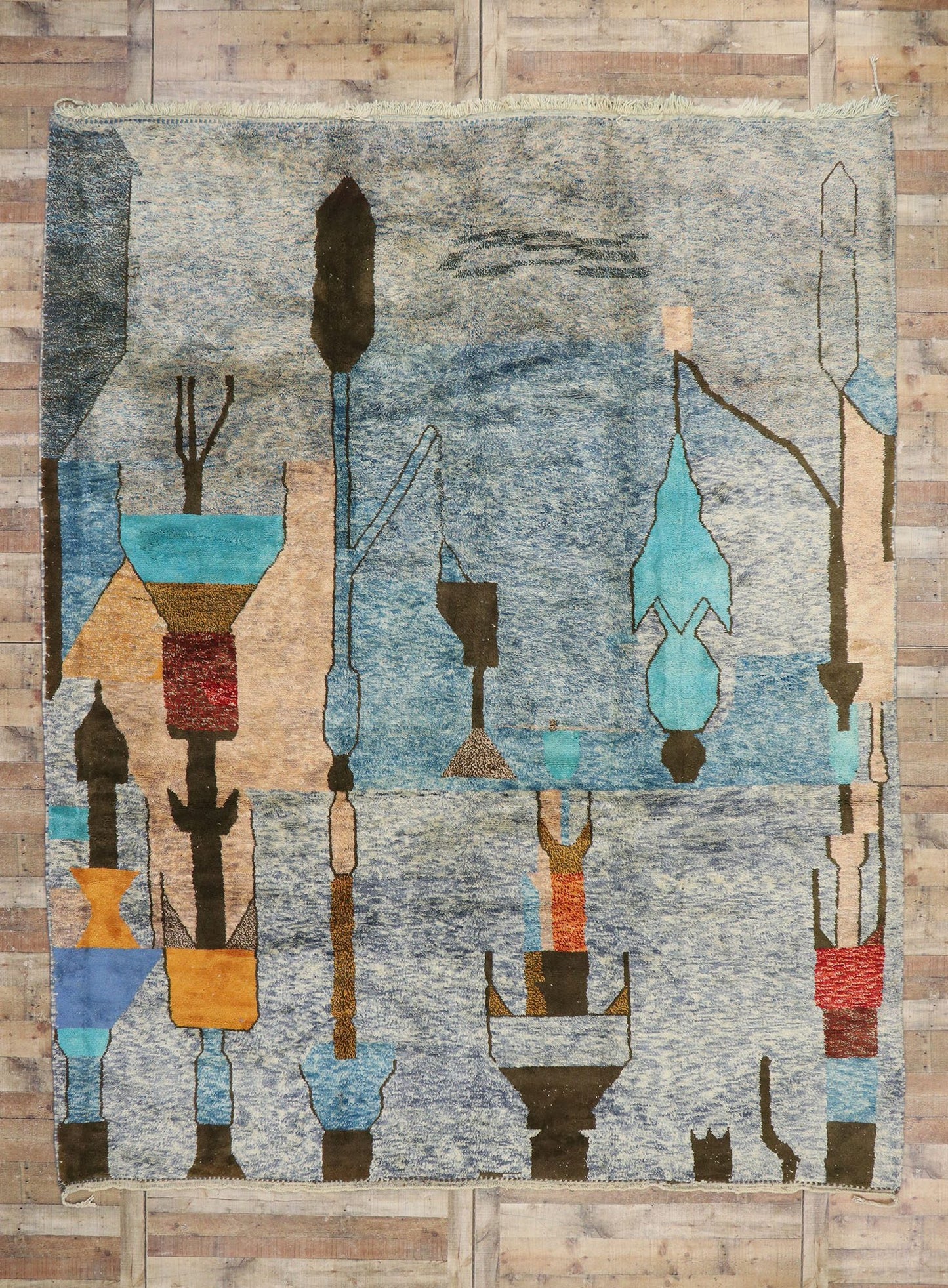 10 x 13 Modern Beni Mrirt Moroccan Rug 21176