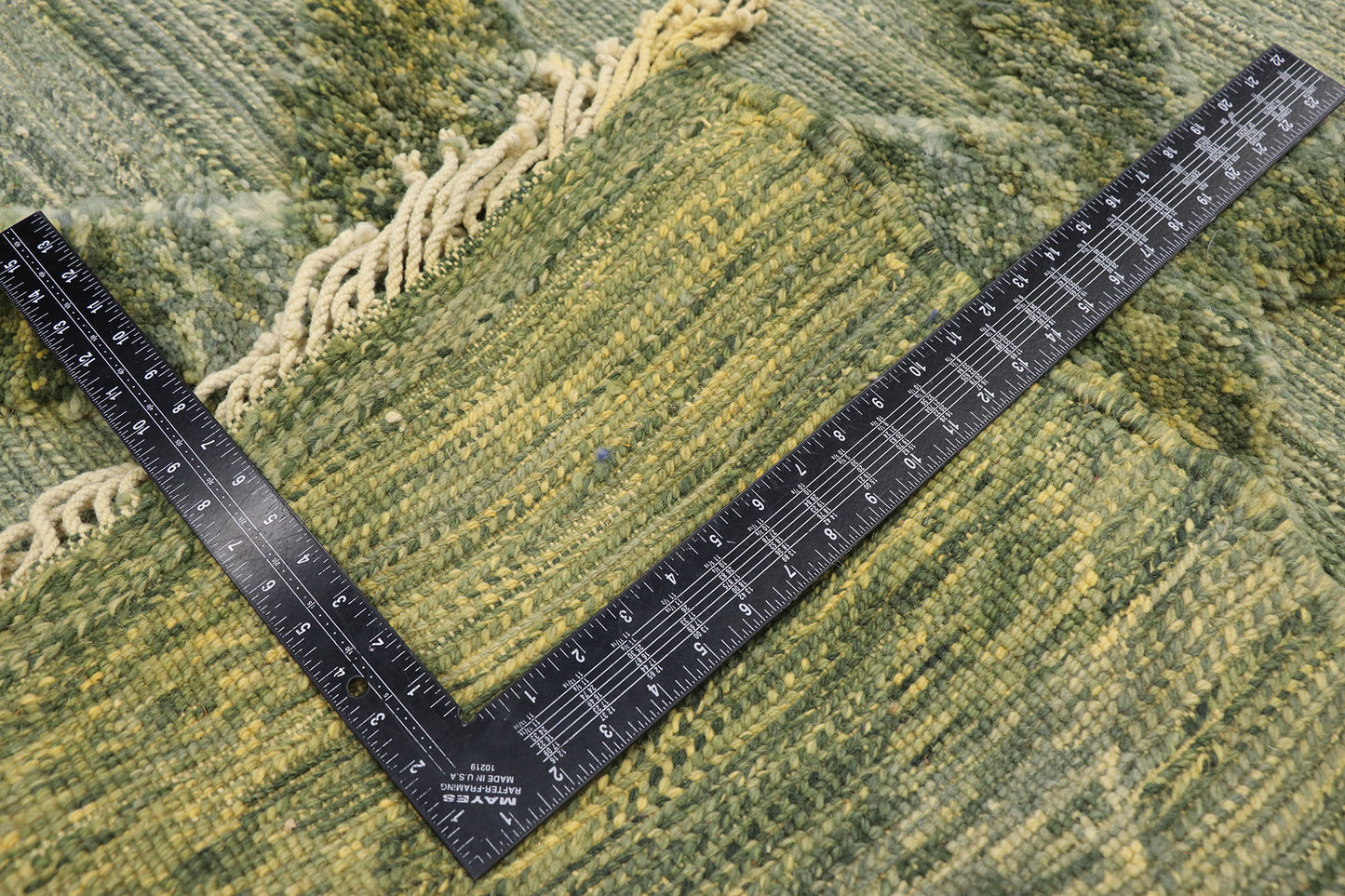 9 x 12 Green Moroccan High-Low Rug 21181