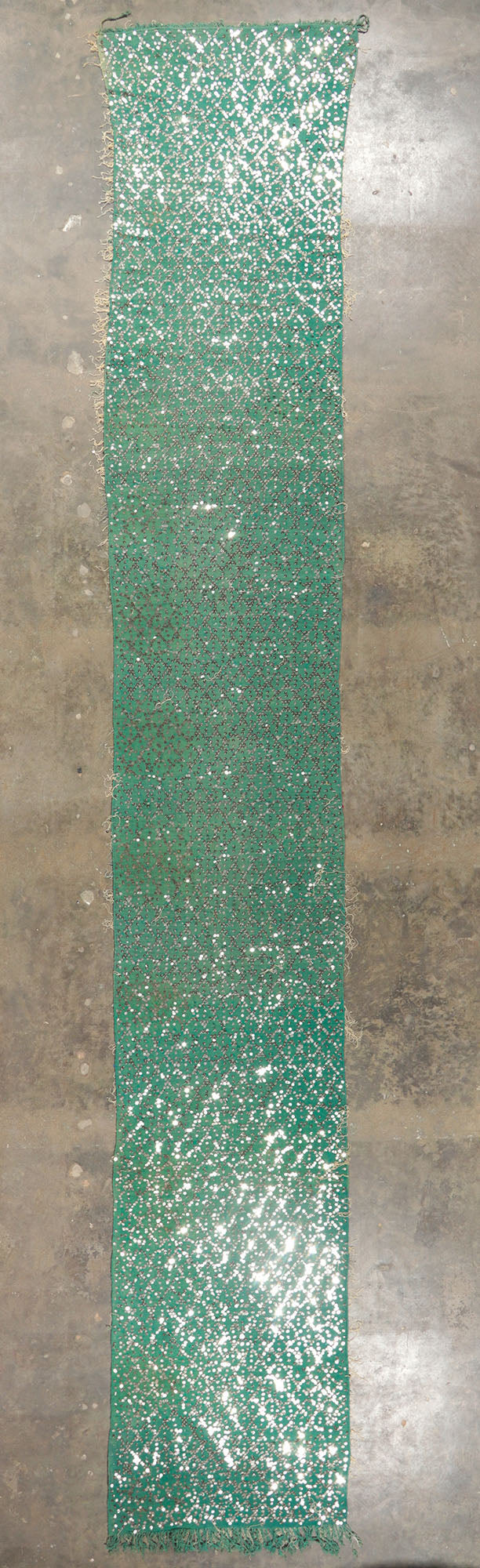 3 x 22 Vintage Moroccan Sequined Kilim Runner 21185