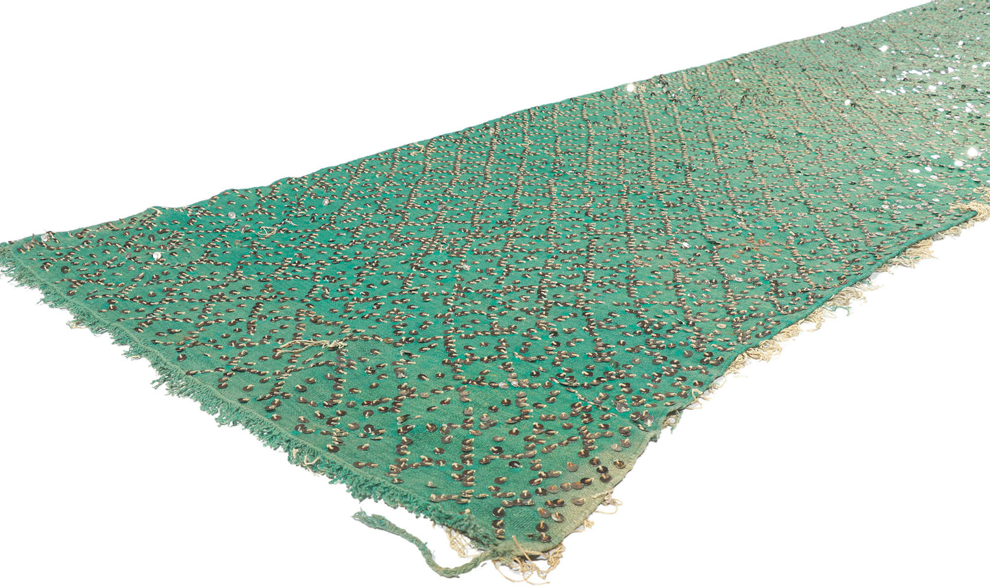 3 x 22 Vintage Moroccan Sequined Kilim Runner 21185