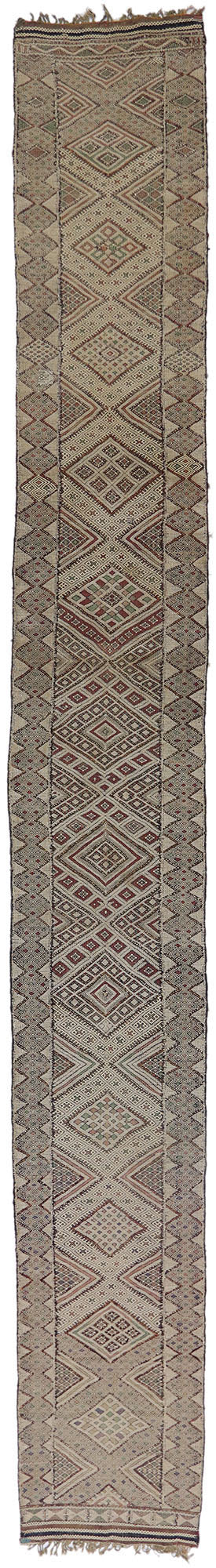 3 x 25 Vintage Zemmour Moroccan Kilim Runner 21187