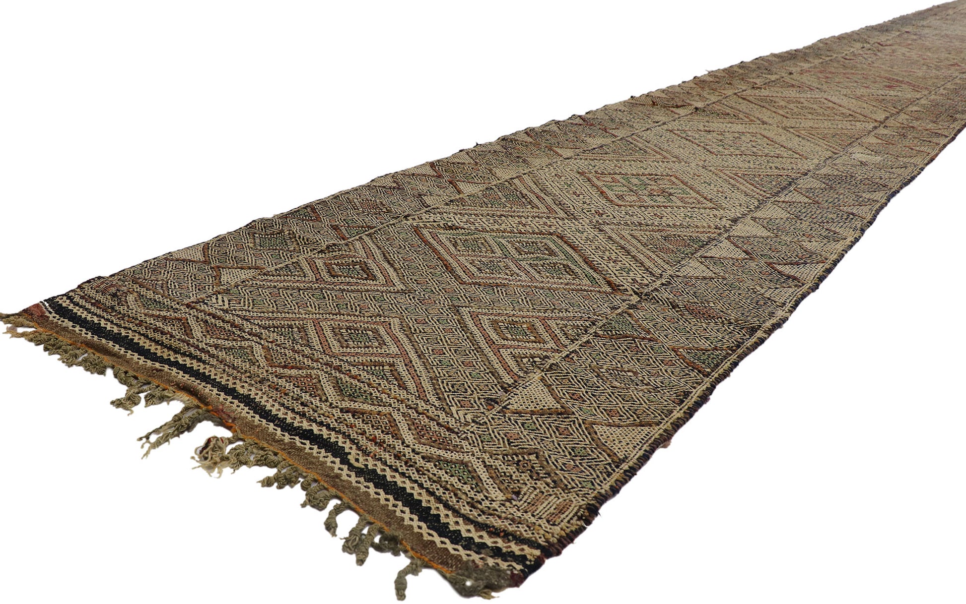 3 x 25 Vintage Zemmour Moroccan Kilim Runner 21187