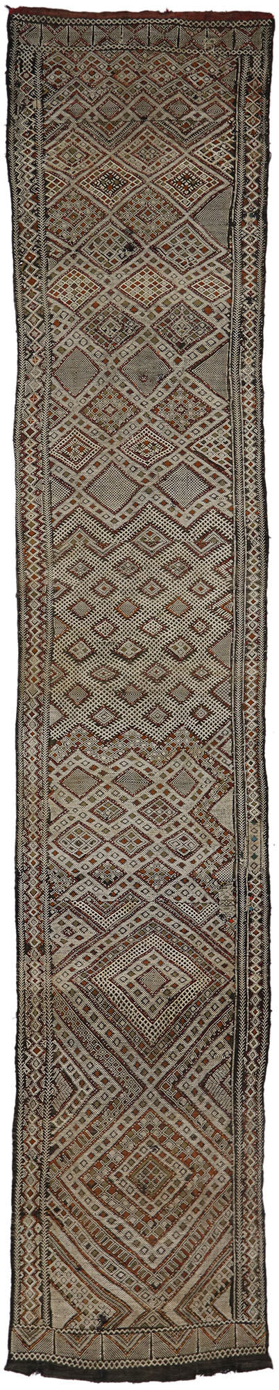 4 x 19 Vintage Zemmour Moroccan Kilim Runner 21188