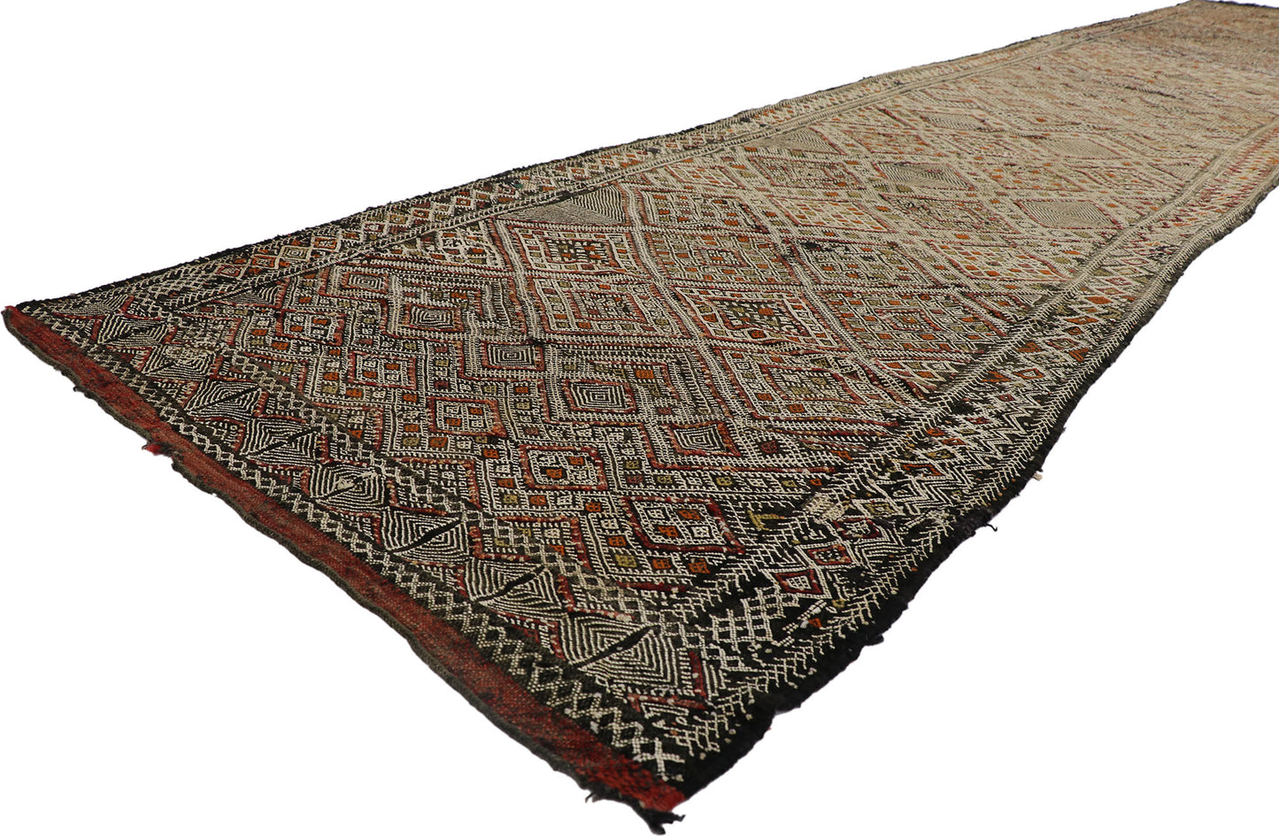 4 x 19 Vintage Zemmour Moroccan Kilim Runner 21188