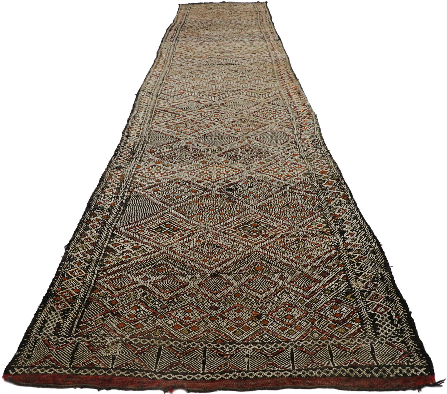 4 x 19 Vintage Zemmour Moroccan Kilim Runner 21188