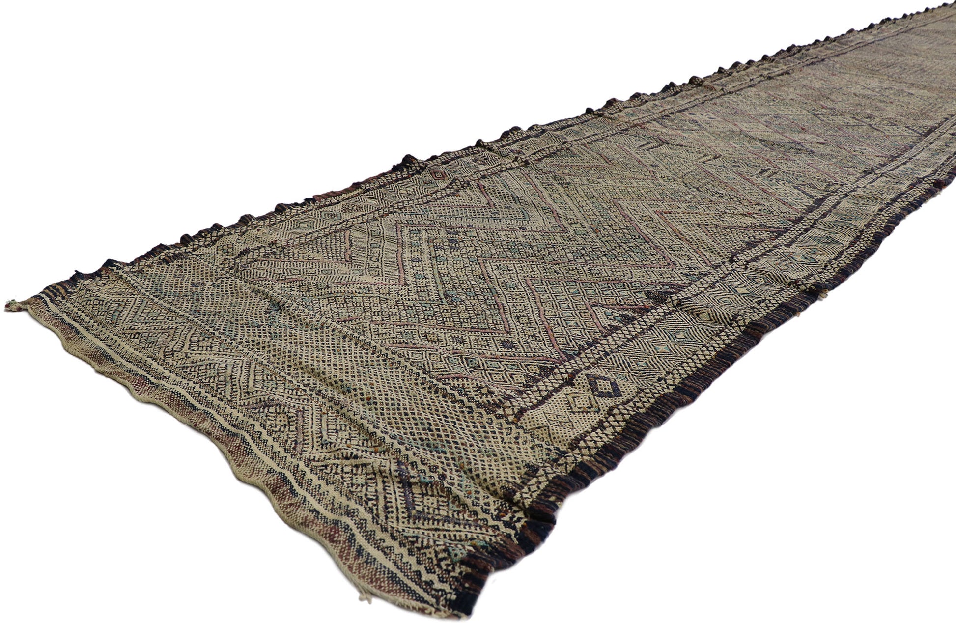 3 x 26 Vintage Zemmour Moroccan Kilim Runner 21189