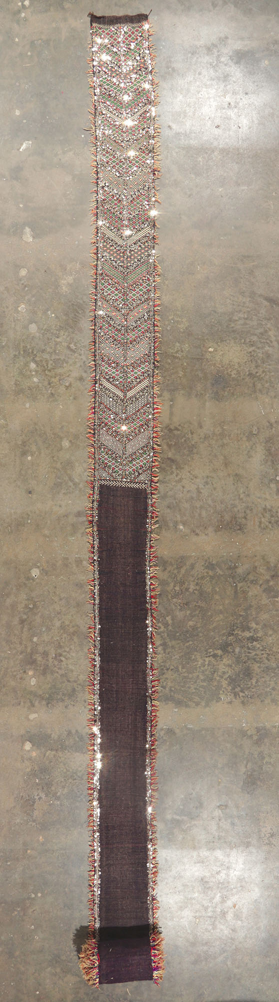2 x 36 Vintage Moroccan Sequined Kilim Runner 21193