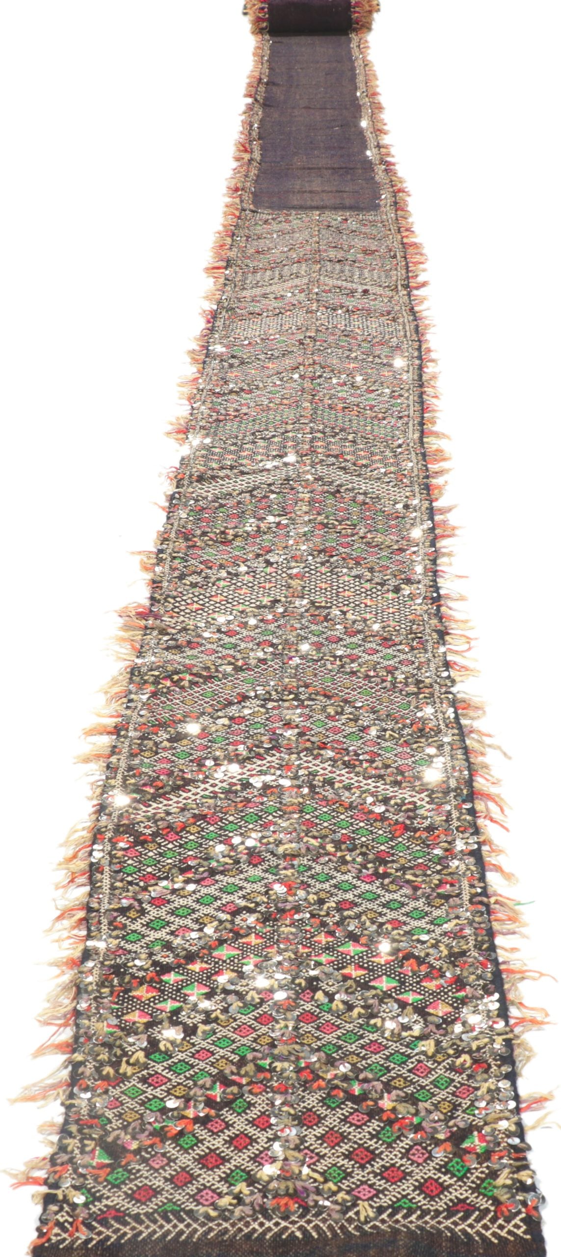 2 x 36 Vintage Moroccan Sequined Kilim Runner 21193
