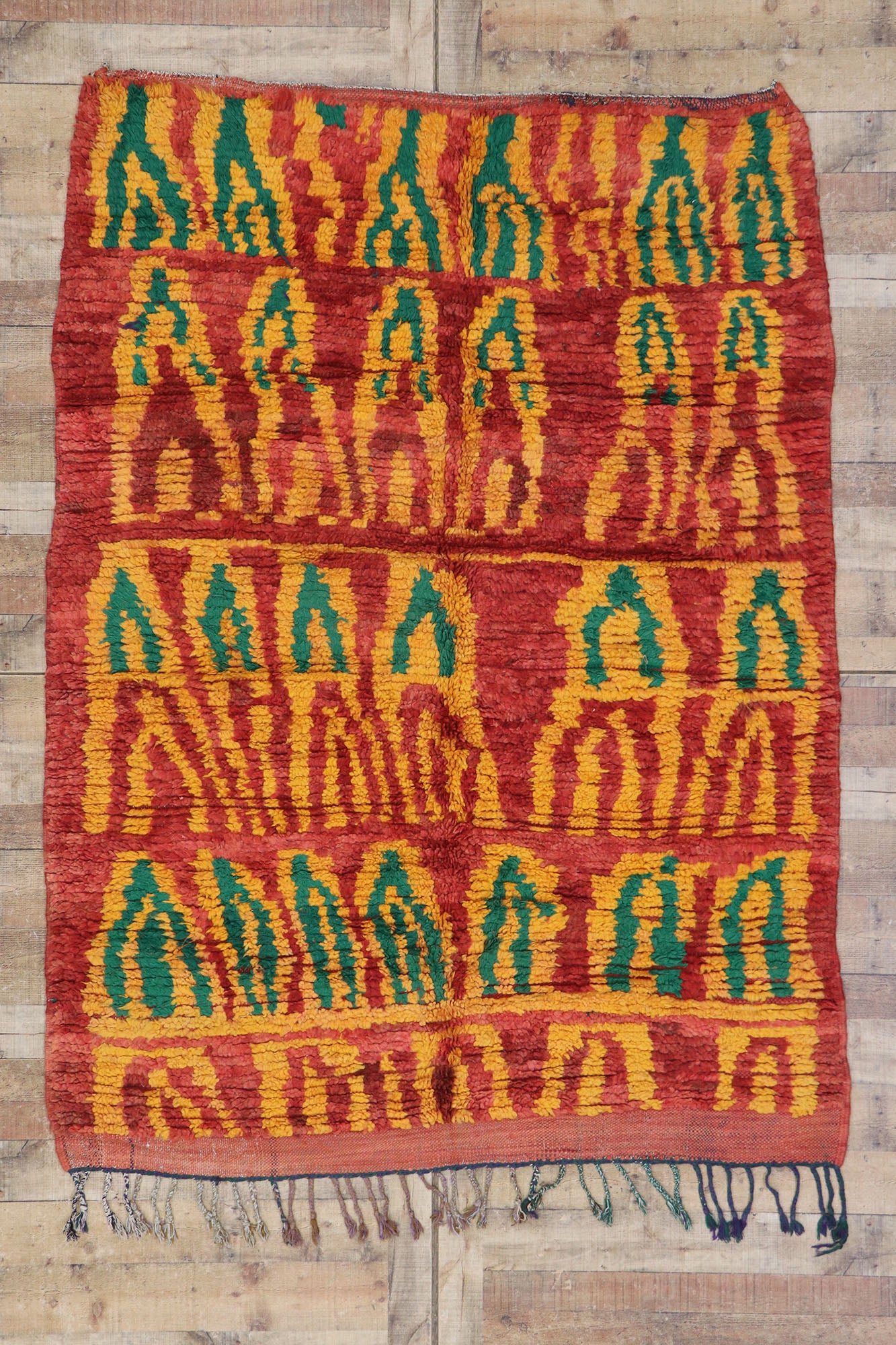 6 x 7 Vintage Red Boujad Moroccan Rug 21207