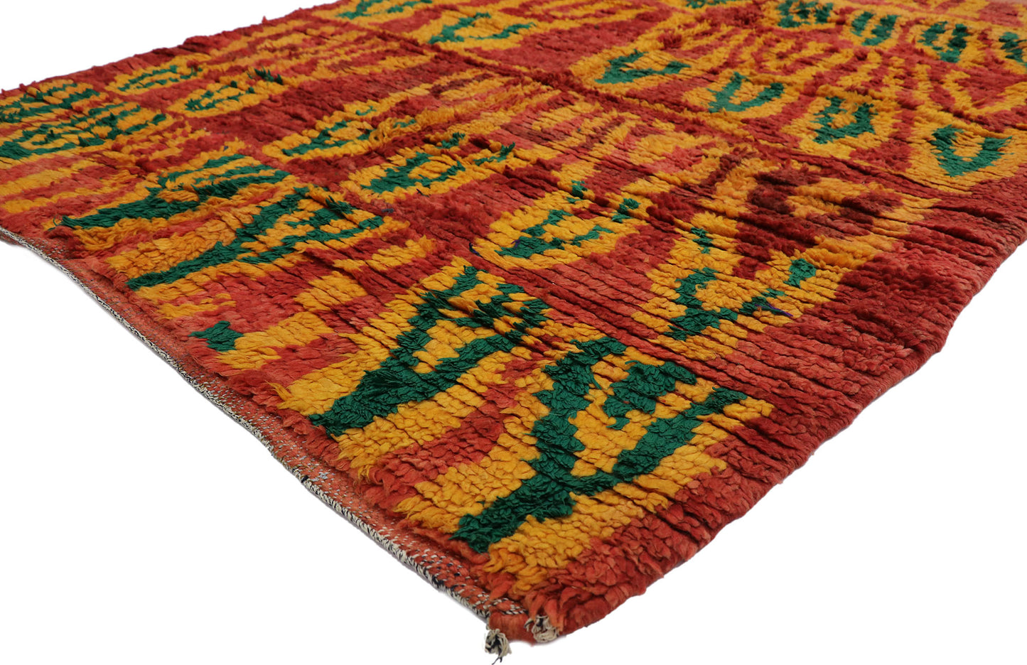 6 x 7 Vintage Red Boujad Moroccan Rug 21207