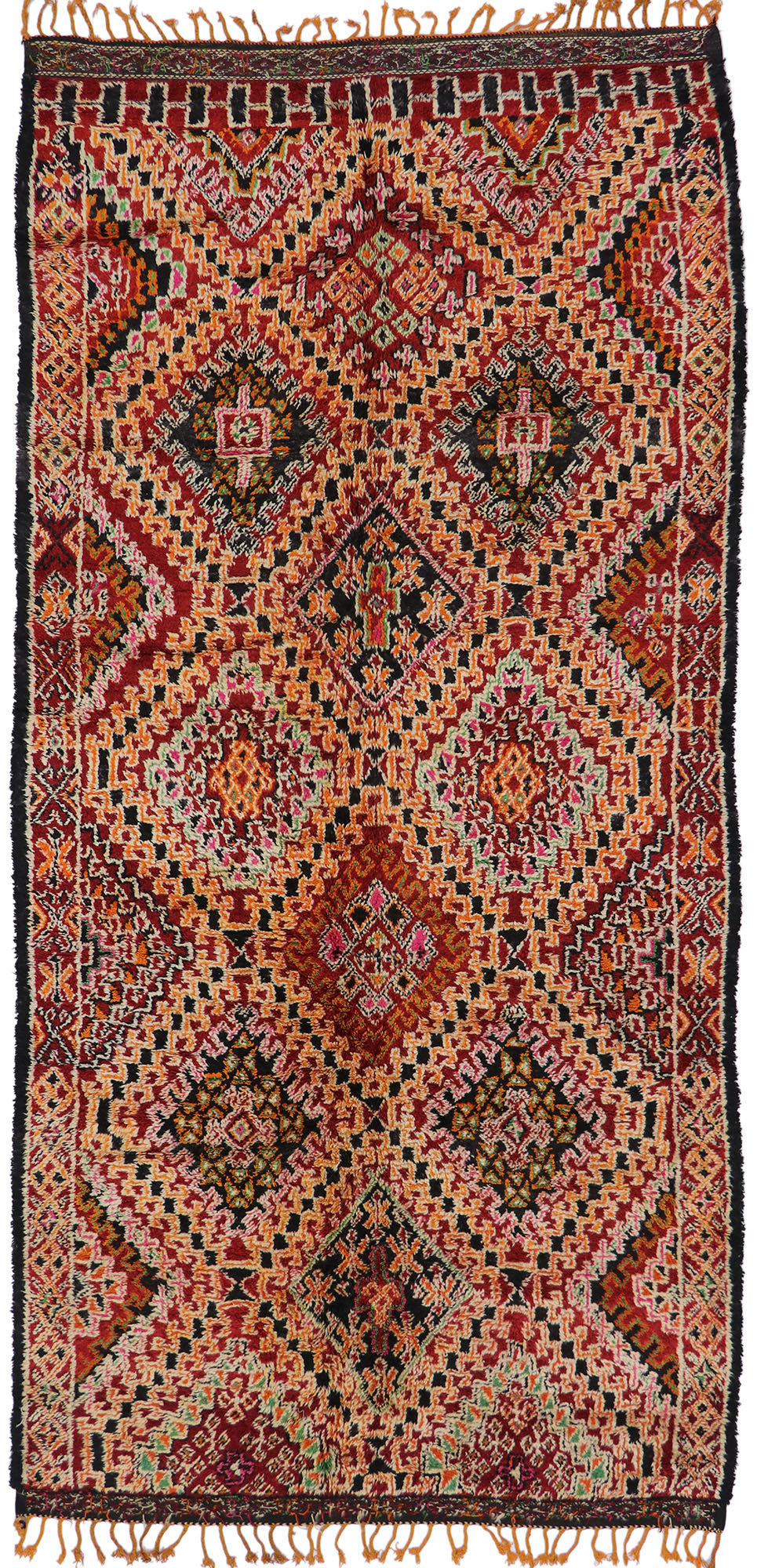 7 x 13 Vintage Red Moroccan Rug 21226