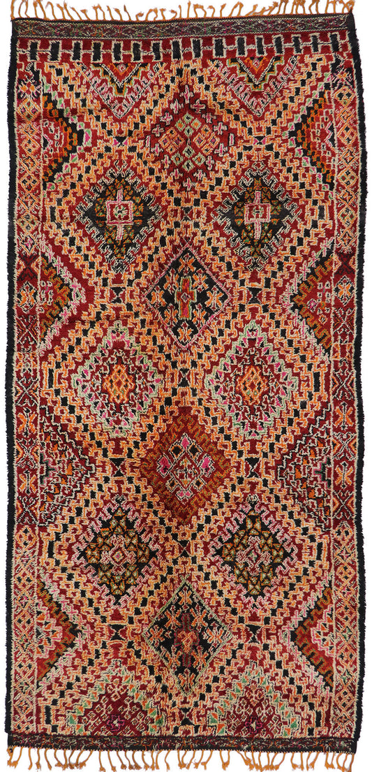 7 x 13 Vintage Red Moroccan Rug 21226