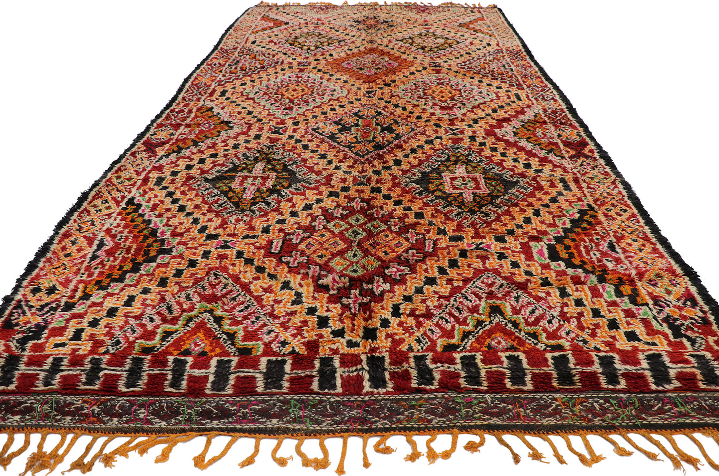 7 x 13 Vintage Red Moroccan Rug 21226