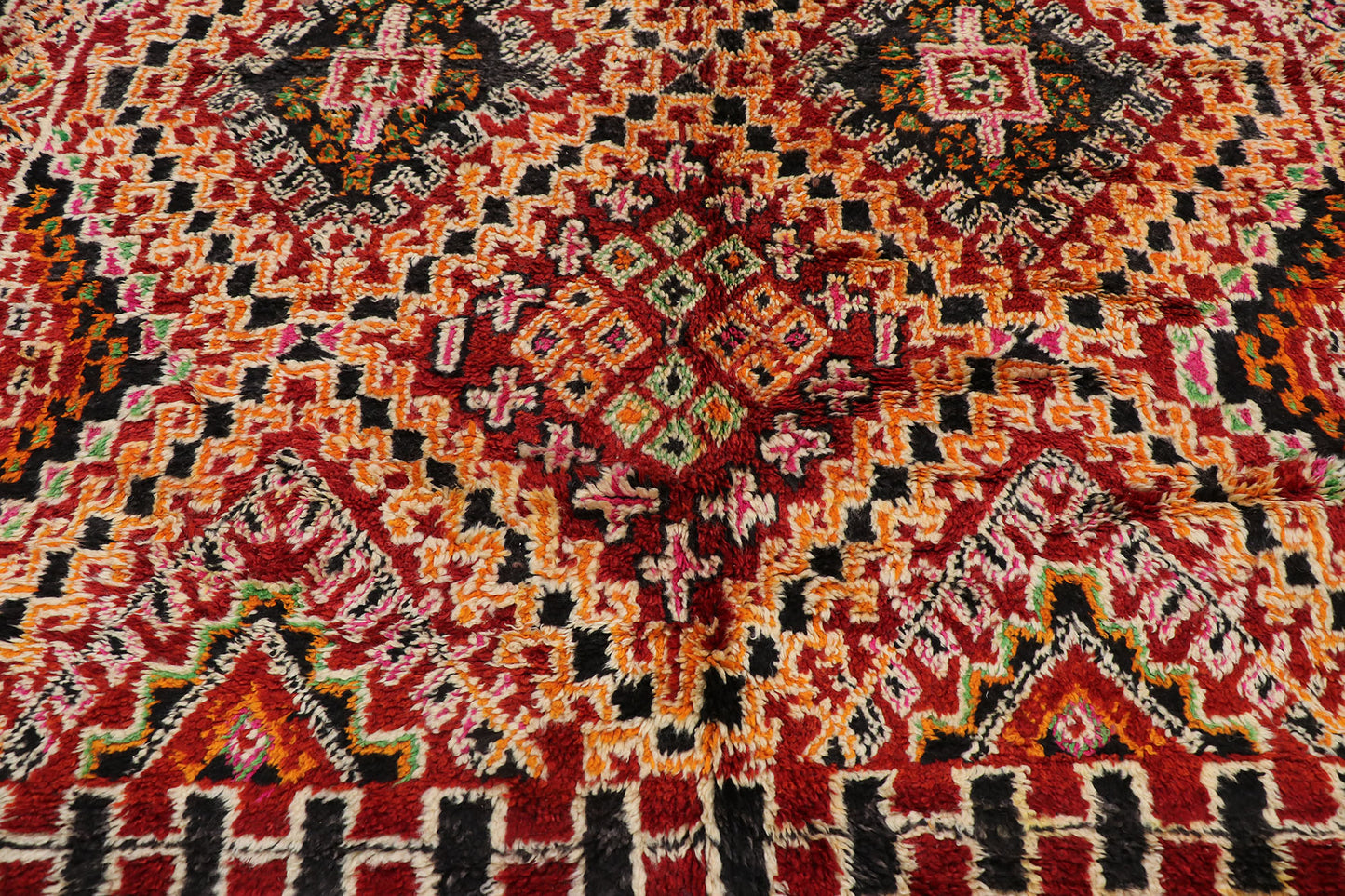 7 x 13 Vintage Red Moroccan Rug 21226