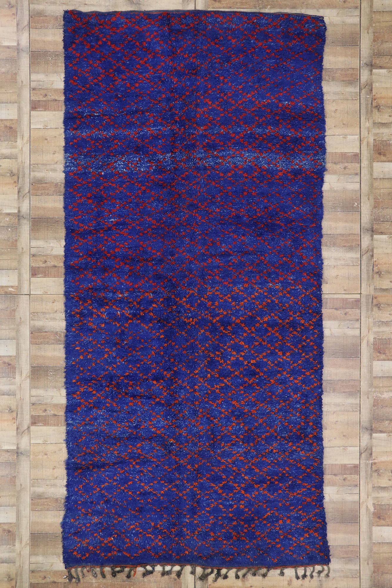 6 x 13 Vintage Blue Beni MGuild Moroccan Rug 21237