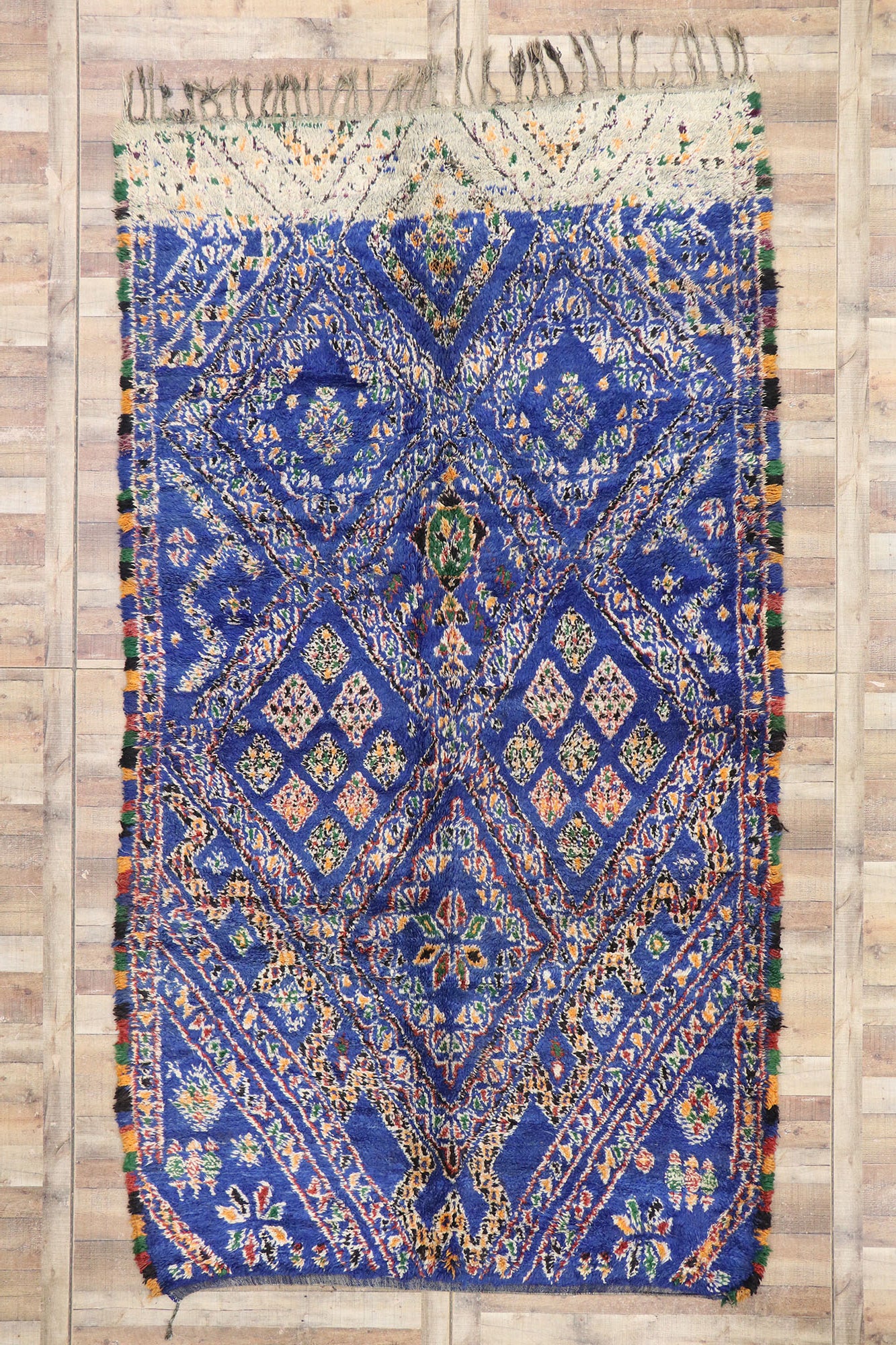 7 x 12 Vintage Blue Moroccan Rug 21279