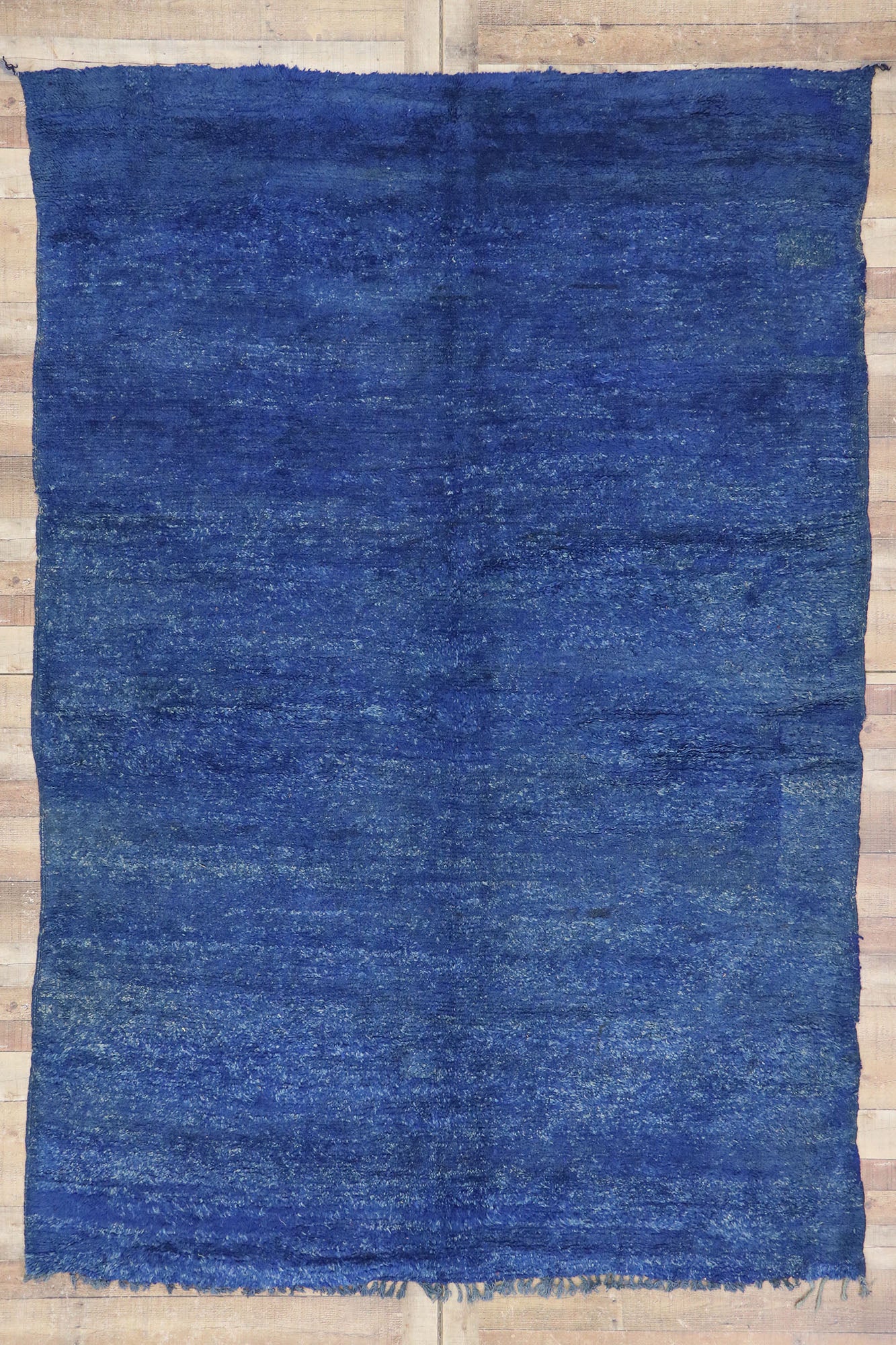7 x 10 Vintage Blue Beni Mrirt Moroccan Rug 21280