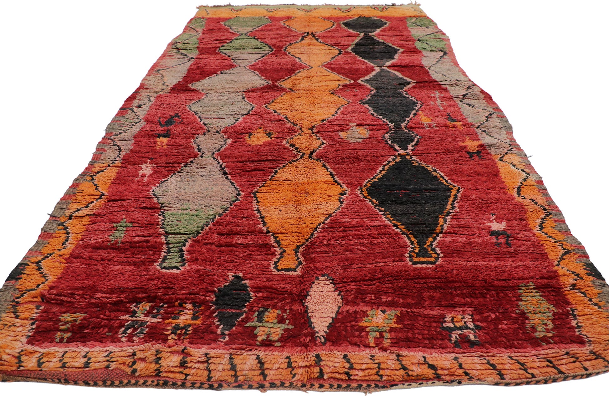 6 x 10 Vintage Red Moroccan Rug 21306