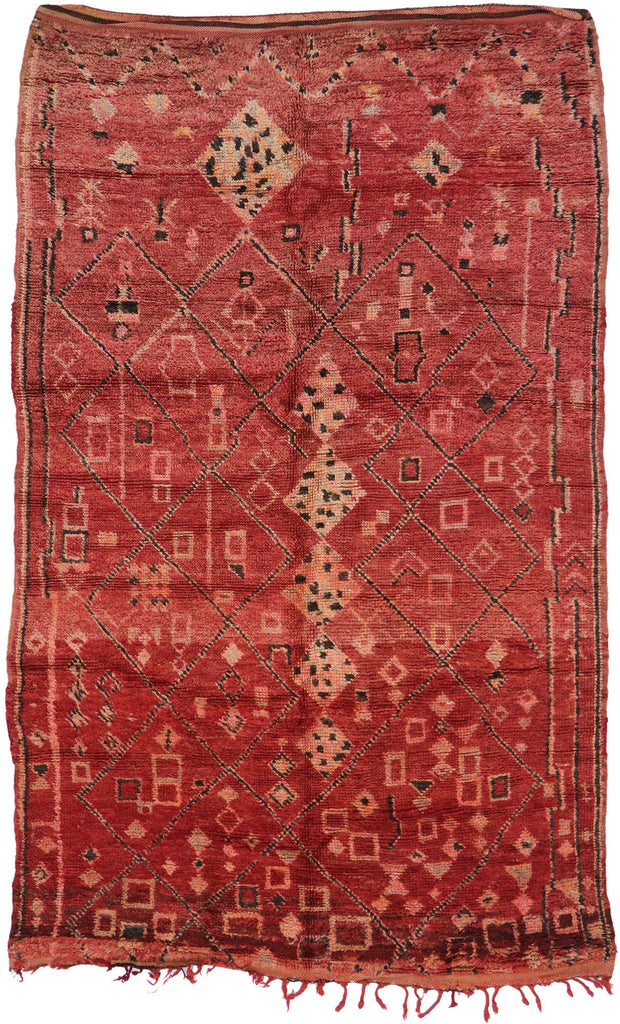 6 x 9 Vintage Red Boujad Moroccan Rug 21315
