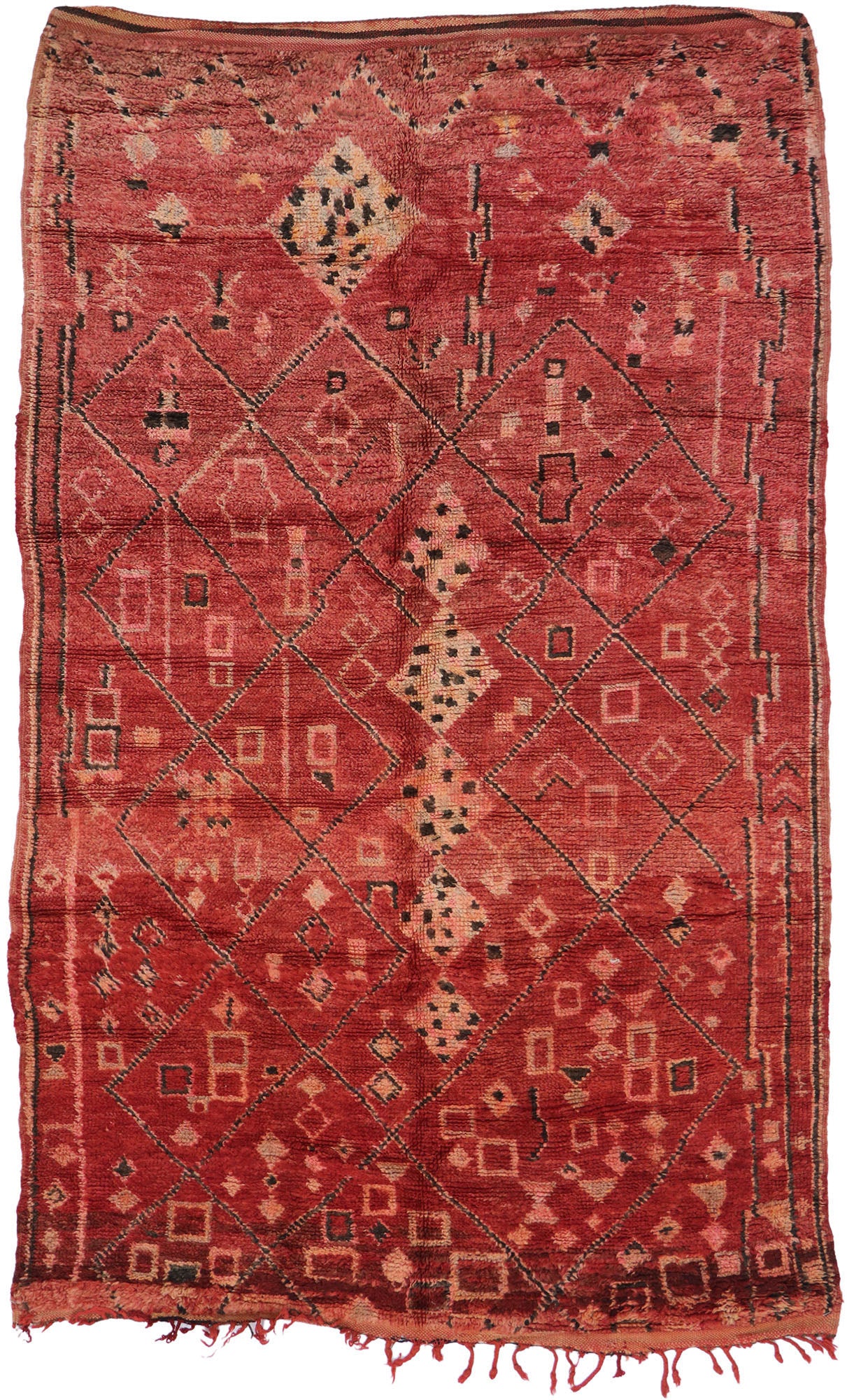 6 x 9 Vintage Red Boujad Moroccan Rug 21315