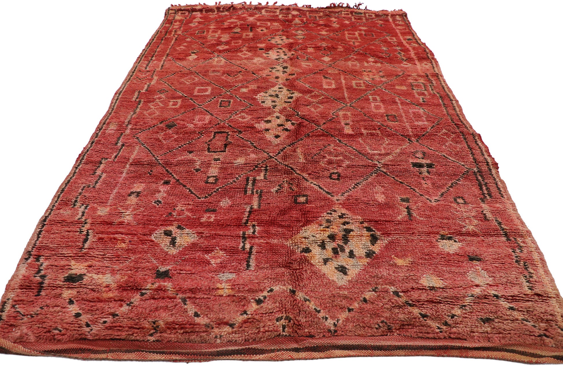 6 x 9 Vintage Red Boujad Moroccan Rug 21315
